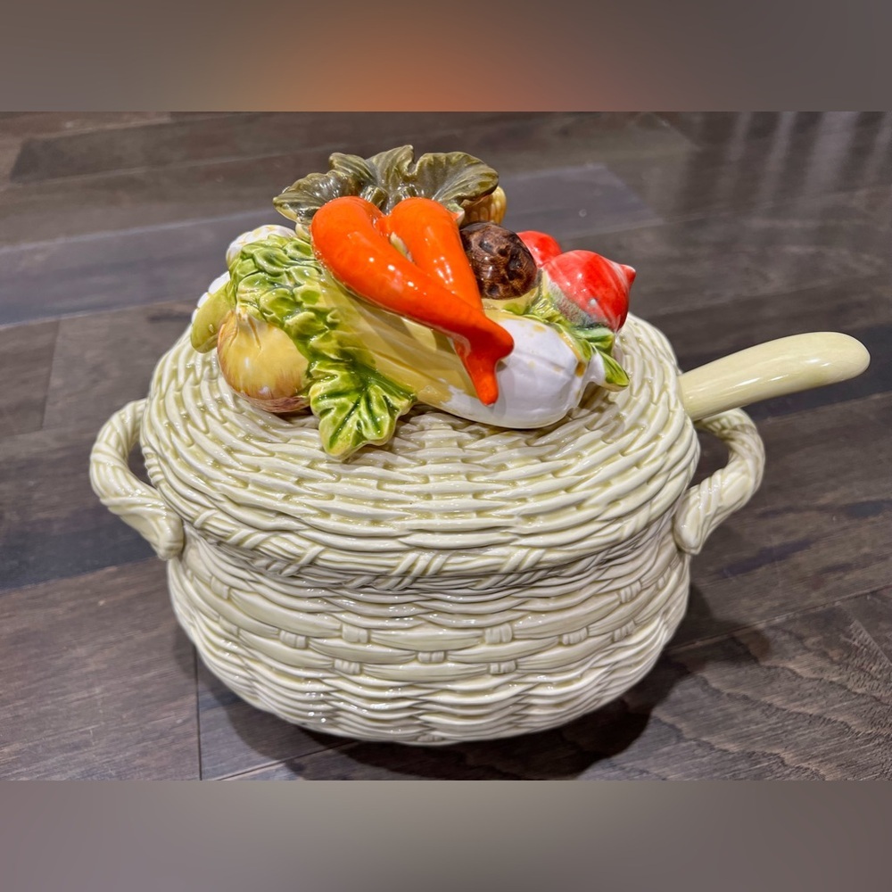 Vintage Lefton Vegetable Soup Tureen With Ladle